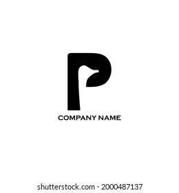 plantilla de logotipo tomada del concepto de una combinación de letras y un icono de cabeza de ganso