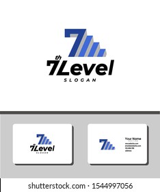 Logo template that combines a stair and number seven
