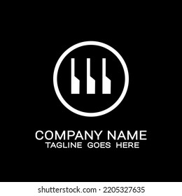 logo template three lines inside a circle.