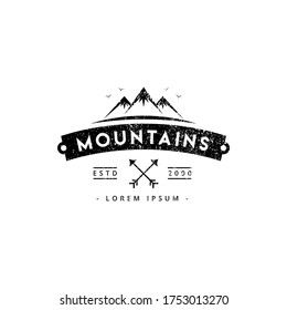 Logo Template -  Touring, Summer, holidays, labels and badges retro typography design logo. Templates for greeting cards, posters and apparel design. Vector illustration.