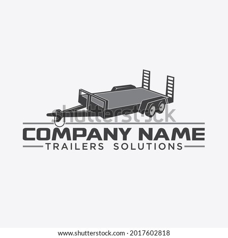 logo template for trailers repair and custom, vector art.