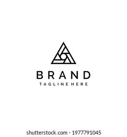 Logo Template Triangle With A Camera Shutter Motive In It According To Company, Community That Associated With The World Of Photography.