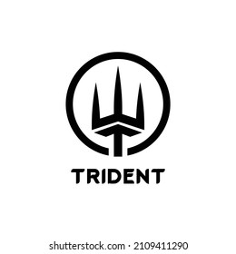 logo template with trident shape inside circle