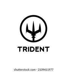 logo template with trident shape inside circle