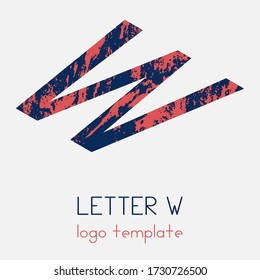 La plantilla del logotipo con la letra W. Logotipo moderno simple en isometría. Ilustración de vectores.