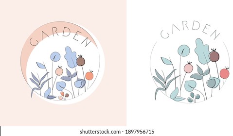 Logo template with variety of floral elements