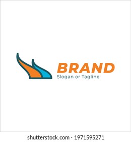 Logo template vector with 2 object fire theme colored light blue and orange