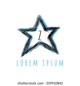 Logo template vector consisting of a hand drawn  star and the letter Z 