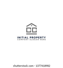 Logo template vector Design, property, real estate with the initials CC - Vector