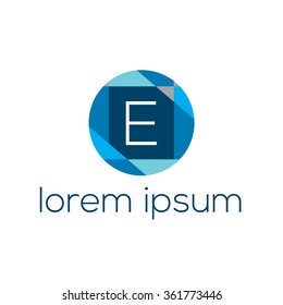 Logo template vector geometric of letter E