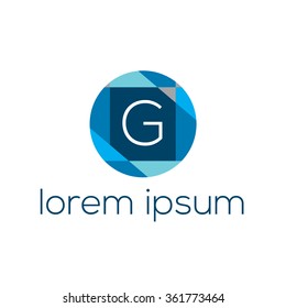 Logo template vector geometric of letter G