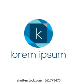 Logo template vector geometric of letter k