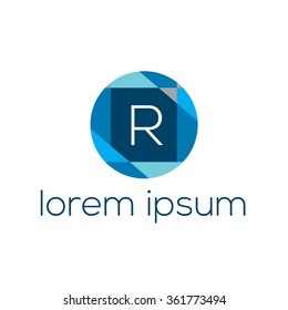 Logo template vector geometric of letter E
