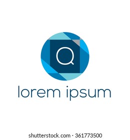 Logo template vector geometric of letter Q