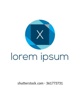 Logo template vector geometric of letter X