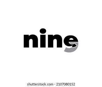 Logo template vector icon illustration initial letter number nine simple store company corporate identity creative elegant modern