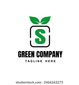 Logo Template Vector. Leaf Logo. Agriculture Letter S Logo can use to various purpose Icon, Sign or Symbol. green house, leaf, farm, nature, ecology