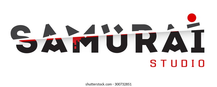 Logo template, vector, samurai, good for sushi bar, cafe or creative studio