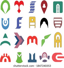 Vectores de plantillas de logotipos y formas coloreadas