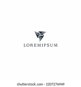 Logo template, wings, triangular, techno. Vector illustration