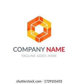 Logo template for your company, abstract red symbol. Business corporate badge.