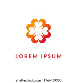 Logo template for your company, abstract red symbol. Business corporate badge.