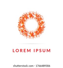 Logo template for your company, abstract red symbol. Business corporate badge.