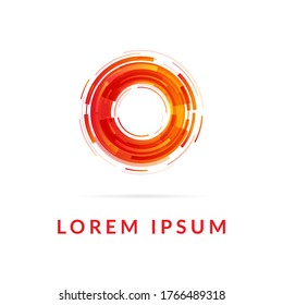 Logo template for your company, abstract red symbol. Business corporate badge.