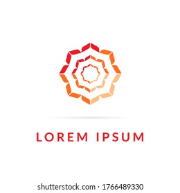 Logo template for your company, abstract red symbol. Business corporate badge.