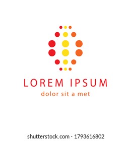 Logo template for your company, abstract red symbol. Business corporate badge.
