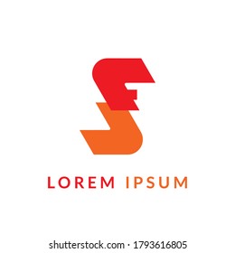Logo template for your company, abstract red symbol. Business corporate badge.
