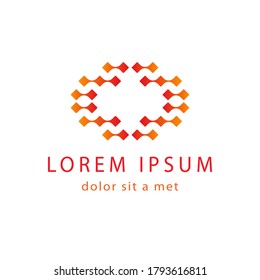 Logo template for your company, abstract red symbol. Business corporate badge.