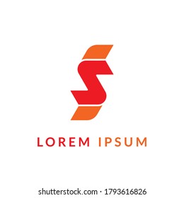 Logo template for your company, abstract red symbol. Business corporate badge.