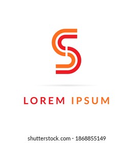 Logo template for your company, abstract red symbol. Business corporate badge.
