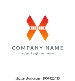 Logo template for your company, abstract red symbol. Business corporate badge.