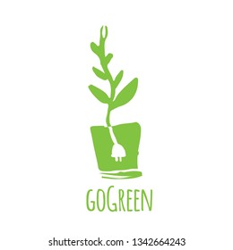 Logo template for your design: eco, organic, vegan Go green