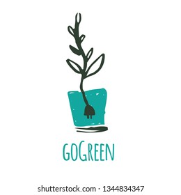 Logo template for your design: eco, organic, vegan Go green