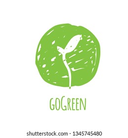 Logo template for your design: eco, organic, vegan Go green