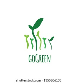 Logo template for your design: eco, organic, vegan Go green