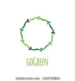 Logo template for your design: eco, organic, vegan Go green