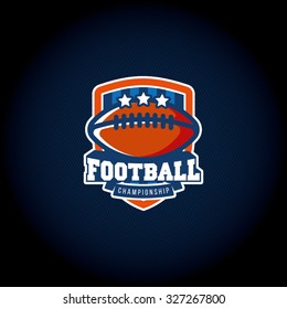 Logo template for your soccer League or team. The ball on background of shield
