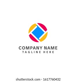 Logo Templates About Art And Technology Illustrated In Abstract Shutter Icons