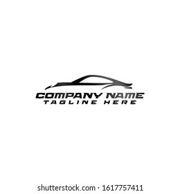 Logo Templates About Automotive Illustrated in the Silhouette of a Porsche Car with Elegant and Sporty Curved Lines