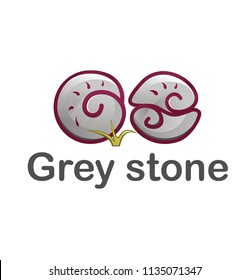 Logo Templates. Grey stone. Vector illustration