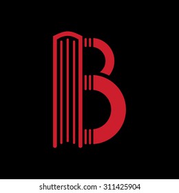 Logo templates of letter B. Book shape
