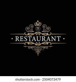 Logo Templates with Monogrammed Elements and Flourish Ornaments for Restaurants, Clubs, Boutiques, Cafes, Hotel Cards. Vector illustration