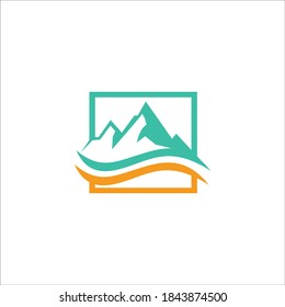 símbolo de la plantilla de logotipo vectorial montaña