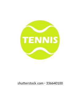 Logo of Tennis Ball with caption. Vector Illustration Isolated on white background.