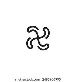 Logo tentacle simple design line stroke with blank background