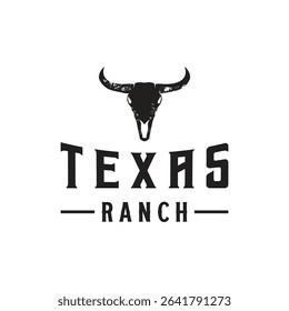 Logo texas ranch western retro vintage.Logo for business, restaurant, bar.